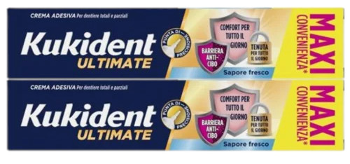 KUKIDENT ULTIMATE CREMA ADESIVA SAPORE FRESCO BIPACCO 2X57G
